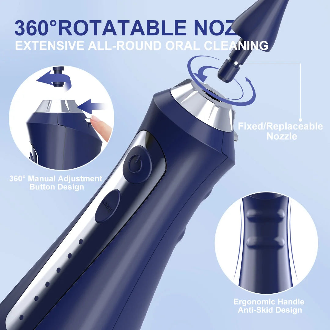 SEJOY Water Flosser Irrigator Dental Teeth Whitening strips Portable 230ML Tank 5 Modes 8 Jet Tips Washing Machine for Home