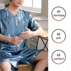Pajamas Men Ice Silk Thin Short-Sleeved Two-Piece Suit Korean Version of the Loose Large Size Men Home Clothing with Letters