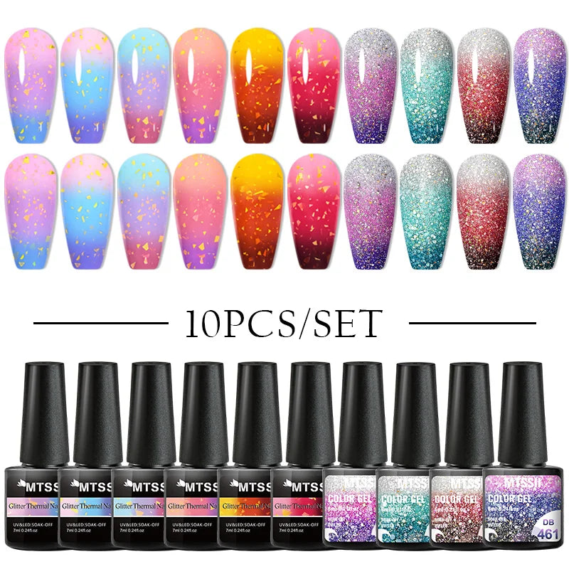 10/12PCS/SET Cat Magnetic Gel Nail Polish Set 9D Reflective Glitter Gel Semi Permanent UV Gel Soak Off Sparkling Nail Art Kits