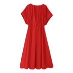 KONDALA 2026 Spring Summer Vintage Women Dress Fashion Single Breasted Sashes Draped V Neck Sleeveless Chic Brown Ladies Dresses