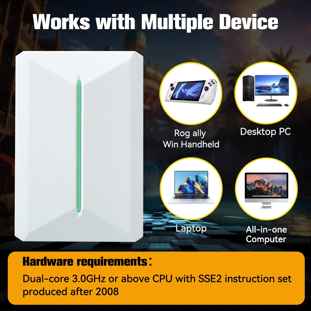 Retrobat＆Playnite System HDD Retro Game Console for PS3/PS2/WIIU/WII/Switch/MAME 50+Emulators 38293 Games＆42 AAA PC Games for PC
