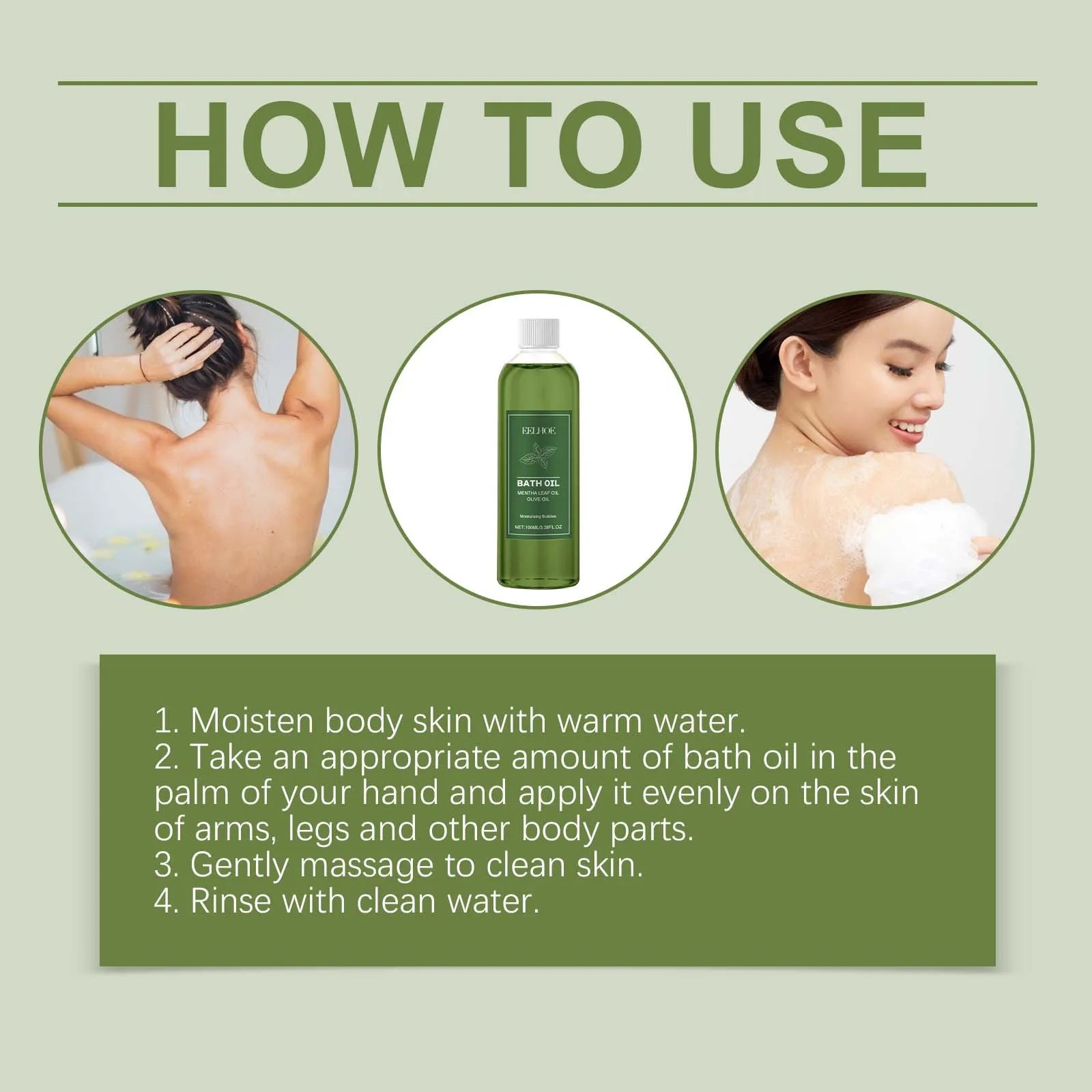 Eelhoe Body Moisturizing Bubble Bath Oil Lasting Nourish Deep Cleansing Moisturize Smoothing Skin Remove Exfoliate Shower Gels