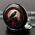 Colorful Pattern Medium Pocket Watch Retro Flip Decoration Necklace Watch Personalized Trend Male Female Student Quartz 2050