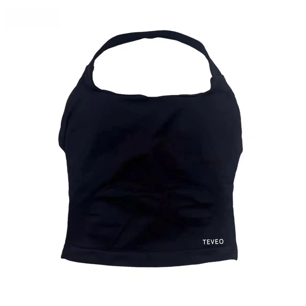 2025 TEVEO Nouveau Soutien-Gorge Elastique Haute Résistance Entièrement Licou Cou Nu Dos Nu Yoga Yoga Yoga
