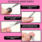 12Pcs/lot Nail Art 100/180 Grit Professional Files Buffer Sponge Block Brush Nail Scissors Kit With Cuticle Nipper Pushers