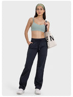 Women Quick Drying Sports Pants Lightweight Breathable Running Fitness High Waisted Loose Wide Leg Casual Yoga Pants 2024 Autumn