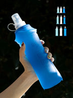 WRELS 250ml 500ml Soft Flask Folding Collapsible Water Bottle TPU BPA Free Outdoor Sport Portable   Water Bag Running Camping