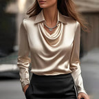 Women Fashion Solid Color Shirt Collar Blouse Tops 2025 Spring Autumn Casual Long Sleeve Office Shirt Elegant Top Female