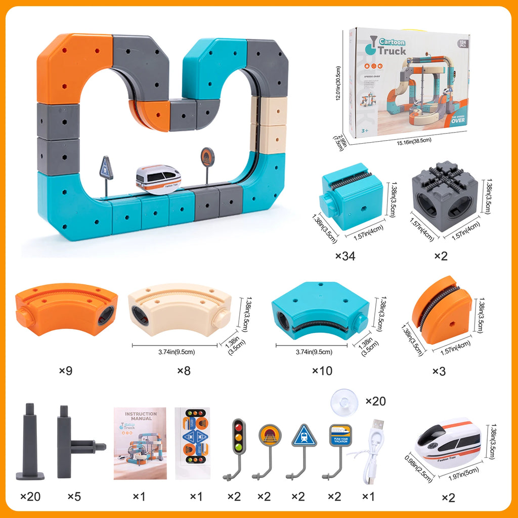 Kid Anti-Gravity Magnetic Attraction Track Train Changeable Magnetic Magic Rail Car Electric Train Building Toy for Kids Gifts