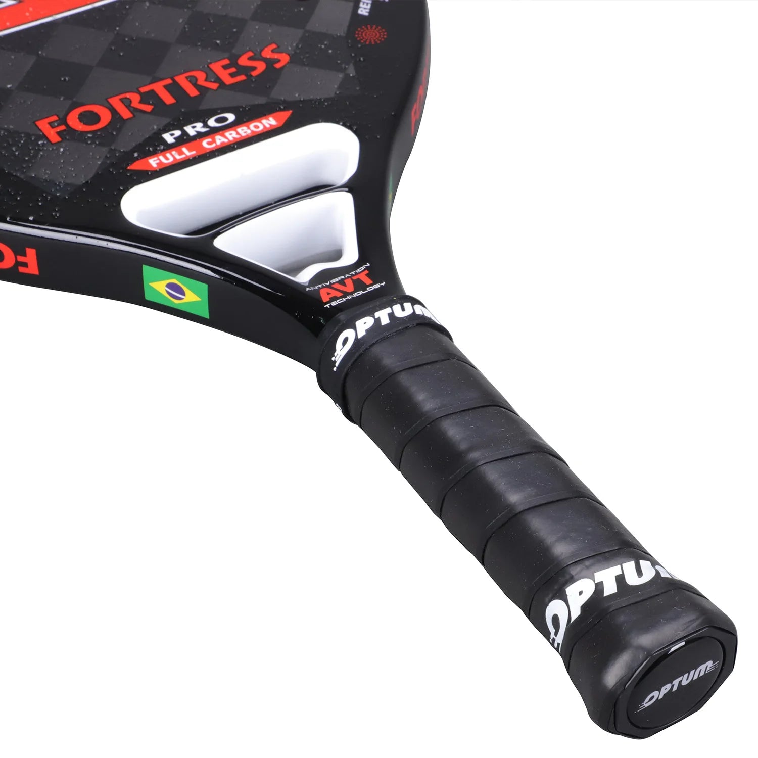 OPTUM FORTRESS 18K Carbon Fiber Rough Surface 14 Holes Beach Tennis Racket With Cover Bag