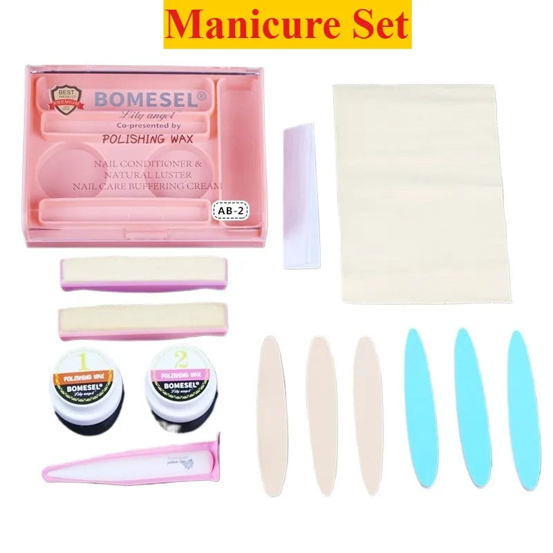 Manicure Set Powder Nail Kit Strengthener Professional Versatile Tools for Travel Girls Women Home Beauty Polishing Wax