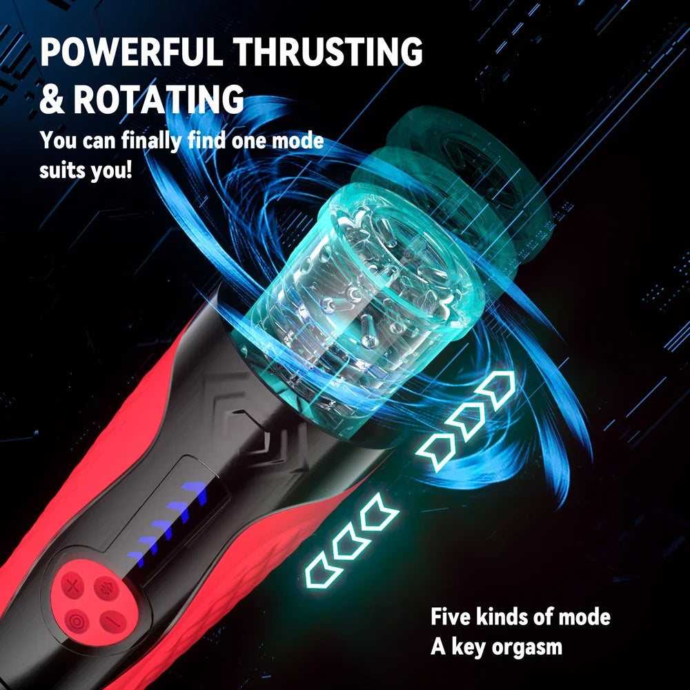 Telescopic Rotation Male Masturbator Cup Vagina 7 Thrusting Masturbation Cup Sex Toys for Men Automatic Piston Mastubator