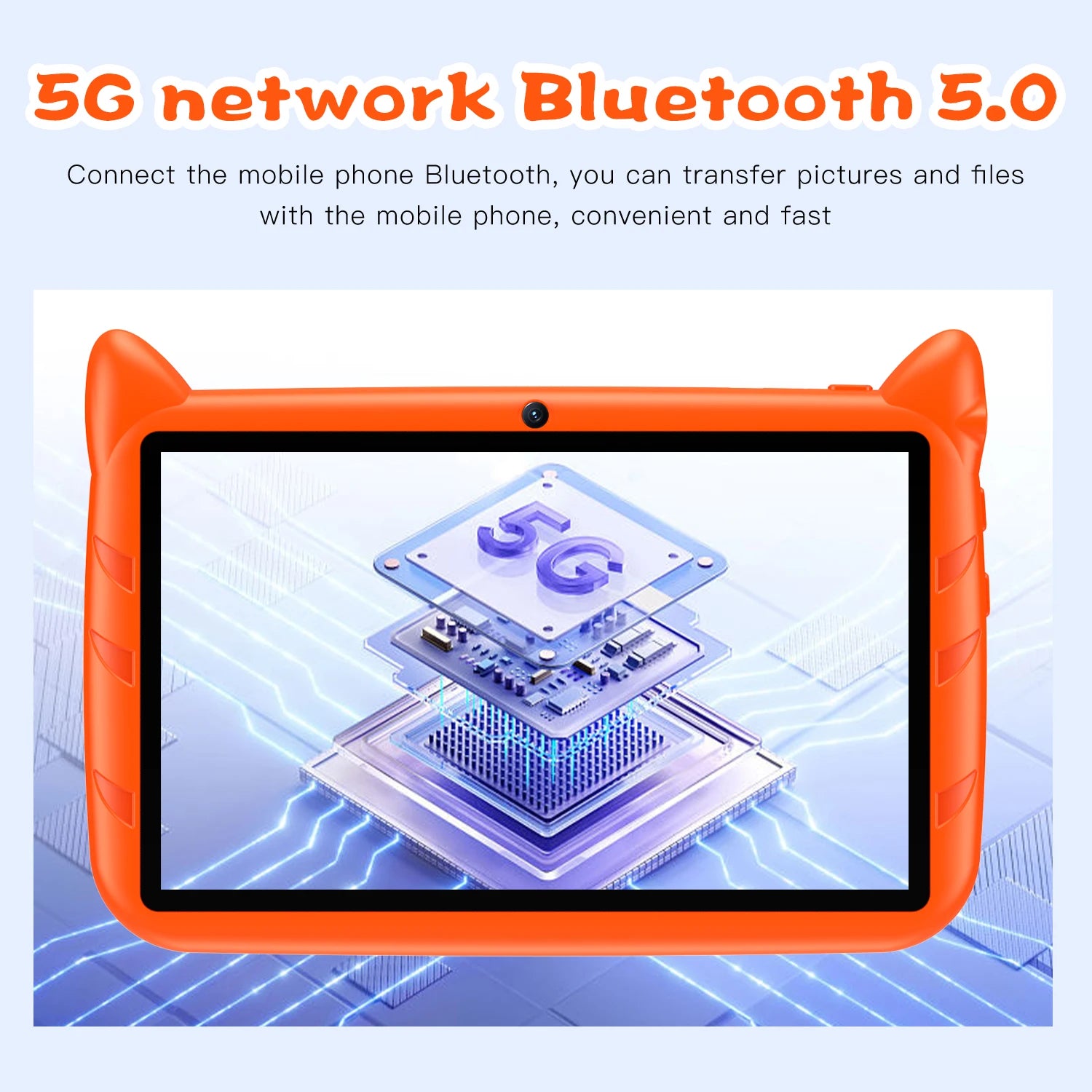 BDF Cartoon Pattern 7 Inch Kids Tablet Quad Core 4GB RAM 64GB ROM Android 13 Google Learning Education Games Tablets 4000mAh