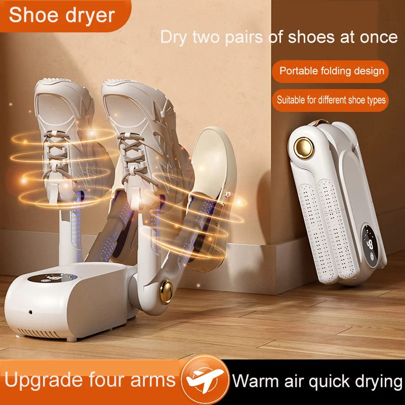 220V Shoe Dryer Electric Timing Dryer Retractable Fast Drying UV Sterilization Household Travel Foldable Shoes Boot Socks Gloves