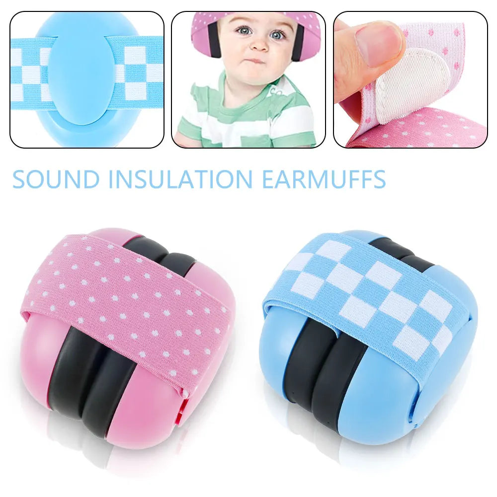 Baby Anti-Noise Earmuffs Sleeping Ear Protector Hearing Security Protection with Elastic Strap Kids Noise Cancelling Headphones Main image