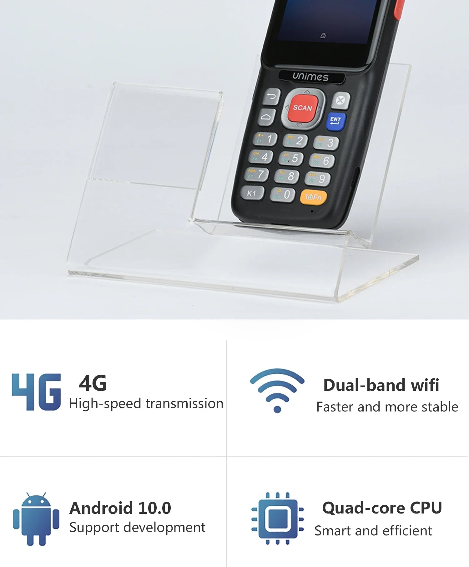 Unimes U52 Industrial Pdas BT Barcode Scanner Wifi Handheld Rfid Terminal Mobile Computer