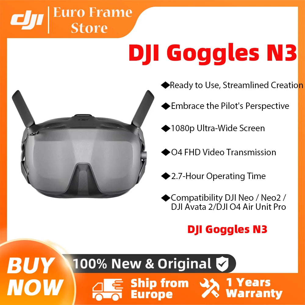 DJI Goggles N3 FPV Goggles 1080p Ultra Wide Screen Immersive Flight Experience FPV Wireless Streaming Goggles N3 New Original