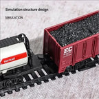 Classical Railway Freight Train Toy Electric Train Track Set with Light Tracks Model Toys for Kids Gift Children Adult Toy