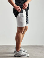 Print 2 in 1 Running Workout Shorts for Men Christian Gym Athletic Performance Shorts with Phone Pocket Towel Loop Activewear
