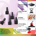 28Pcs/Set Gel Nail Polish Set Glass bottle Soak Off UV Gel Varnish Red Pink Colorful Gel Polish Matte Top Base Coat Nail Gel Kit