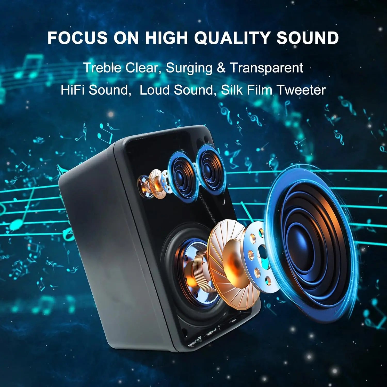 Herdio 3.5'' Passive Outdoor Speakers Wired Waterproof 200W 3 Way Premium Mountable Wall Mount Speakers For Patio Marine Boat Secondary image