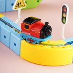 Magnetic Electric Train Car Locomotive Wooden Track Slot Diecast Railway With Two Carriages Train Wood Kid Toy Biro Track