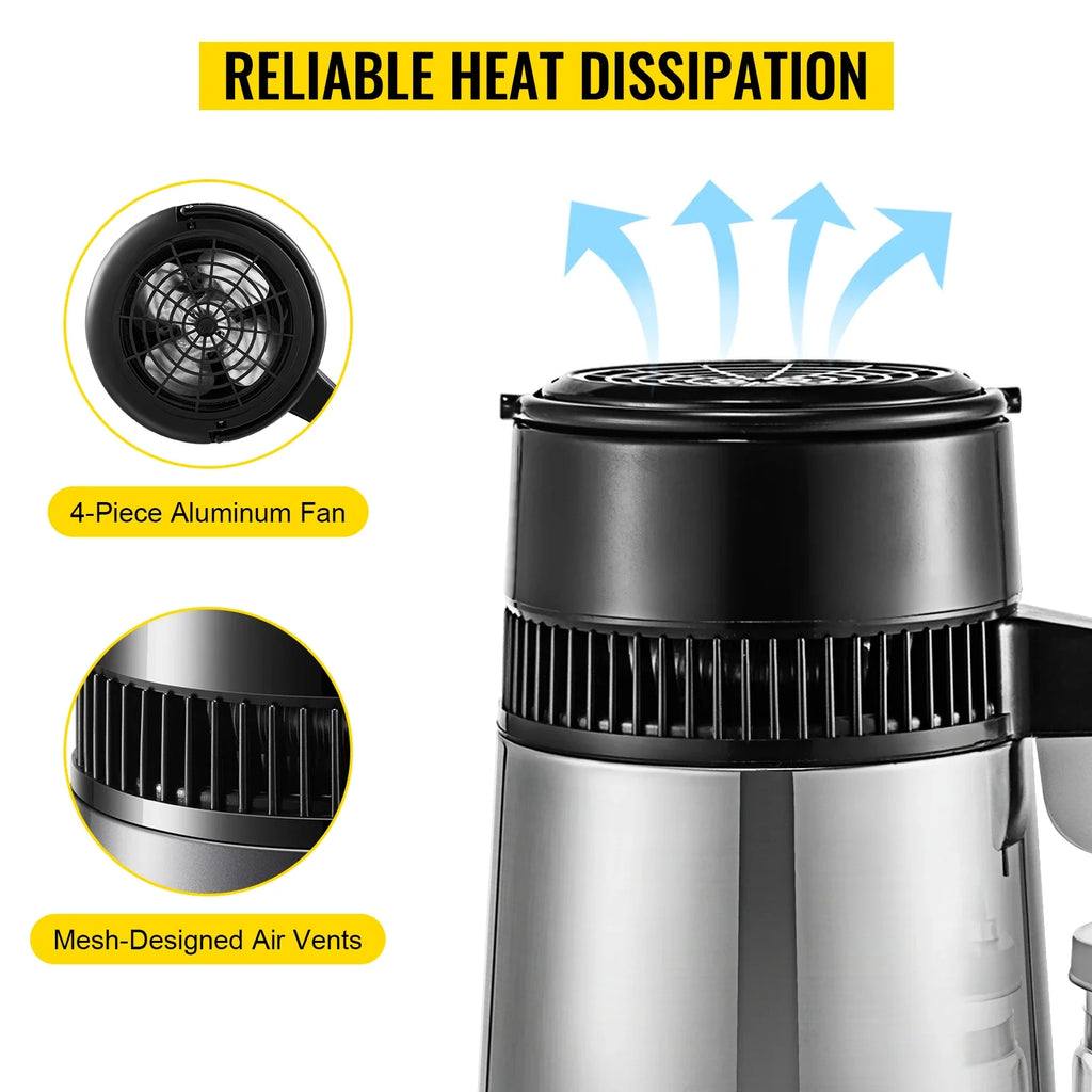 VEVOR 4L Water Distiller Filter Machine Distilled Distillation Purifier Moonshine Apparatus DIY Dispenser Kit for Home Appliance