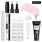24PCS/Set 20ml Poly Naili Extension Gel  Kit Mini UV Lamp Sealer With Base Top Coat Professional Poly UVNail Gel Kit Starter Kit