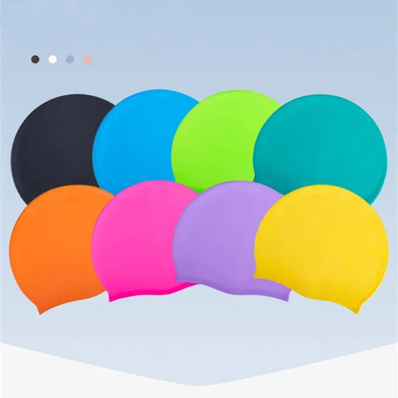 Swimming Cap Silicone Waterproof Swim Hat for Men Women Adult Kids Pool Caps Diving Swimming Equipment Elastic Caps 2025