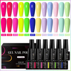 MEET ACROSS 12Pcs/Set 7ml Macaron Gel Nail Polish With Box Semi Permanent UV Gel  Soak Off Nail Art Kit Varnish For Manicure