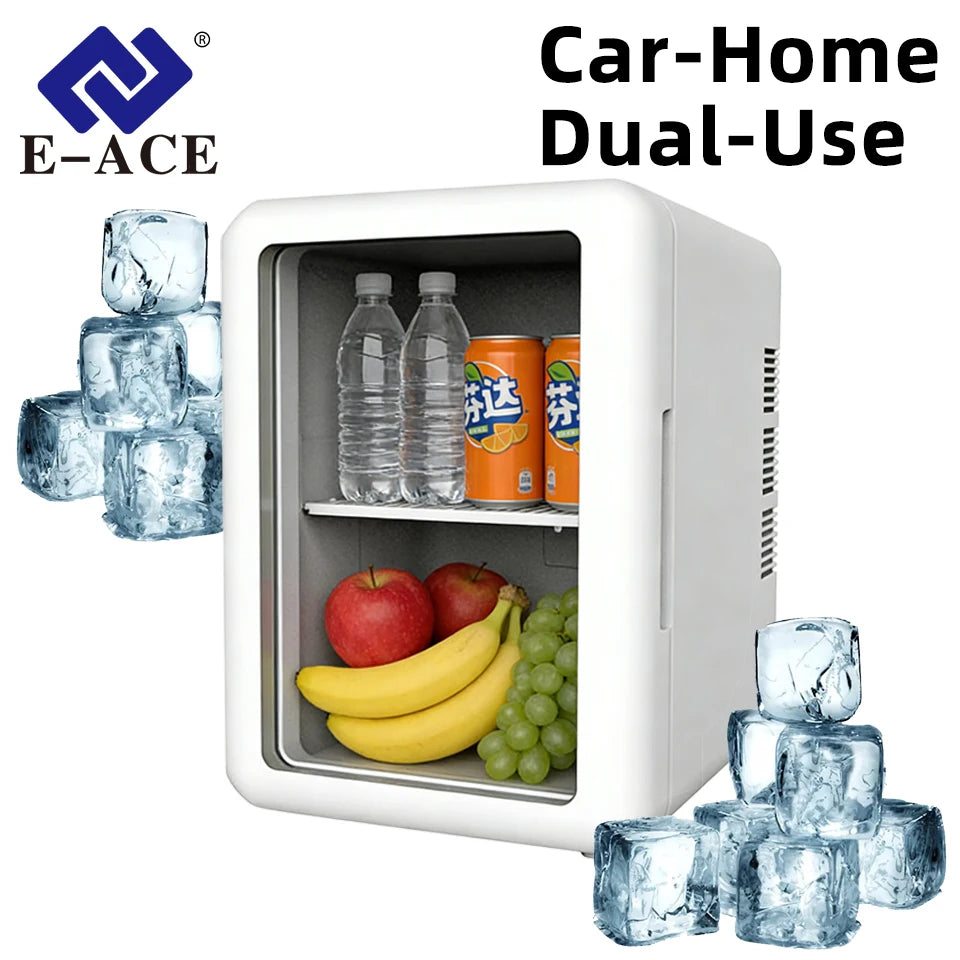 E-ACE 4L Car Refrigerator Mini Fridge Freezer Car & Home Use Portable Compressor Cooler Ice Box for Camping Summer Essential Image principale du produit
