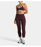 High Waist Leopard Print Yoga Pants, Butt Lifting Tummy Control Leggings 