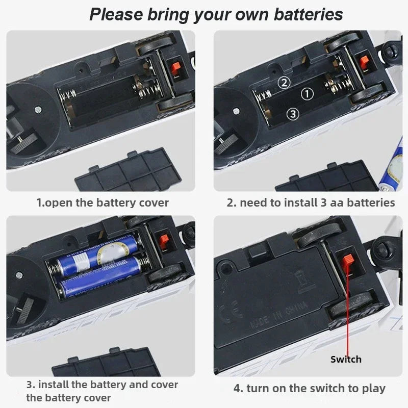 Toy Train Electric Bullet Train Battery Operated Action Locomotive Car High Speed Vehicle with Train Sound Light Gift for Kids