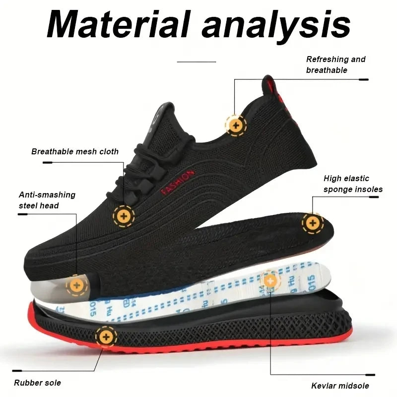 Puncture Proof Breathable Work Safety Boots Anti-stab Safety Shoes Men Steel Toe Shoes Man Construction Work Shoes Protective Sh Secondary image
