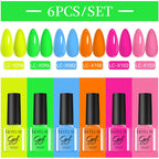 LILYCUTE Nail Gel Polish Set Pink Green Spring DIY Nail Art Design Long Lasting Soak Off UV Gel Manicure Painting Gel Vernis Kit