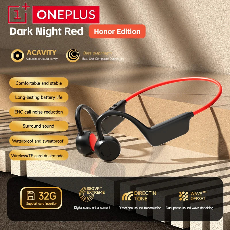 OnePlus Bluetooth Earphones Bone Conduction Headphone Wireless Open Headset Hands-free Waterproof Sports Earphones With Mic