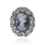 Vintage Victorian Design Queen's Cameo Brooch Pin, Antique Wedding Beauty Jewelry Gift, Elegant Style