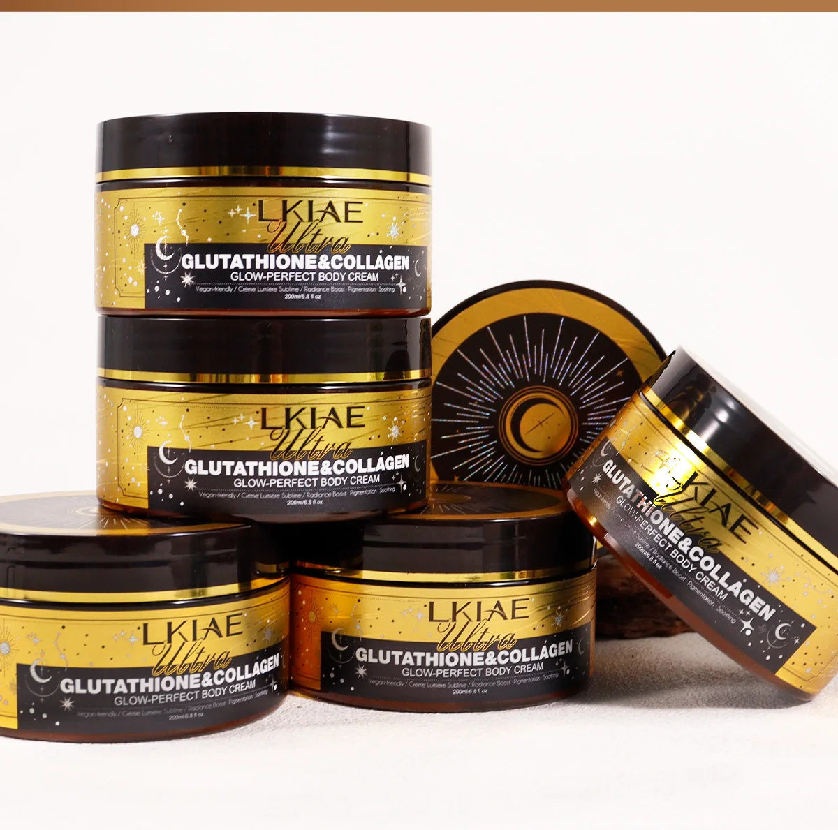 LKIAE Ultra Glutathione Collagen Skin Glowing Body Cream, 24-Hour Intense Hydration, Brightening, Deep Nourish & Glow, 200ml