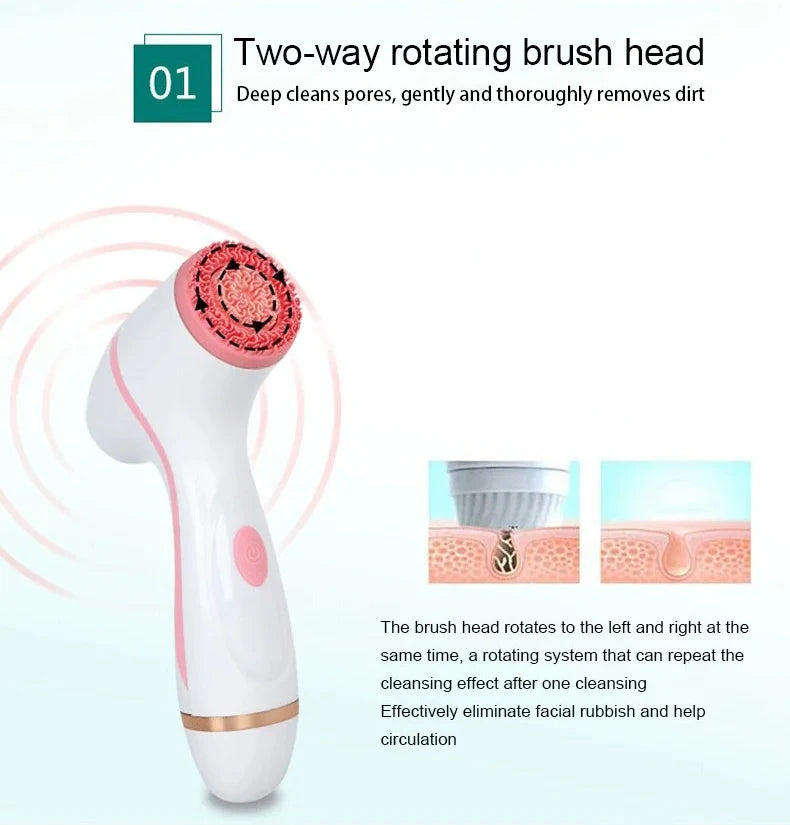 NEW Cleansing Brush Sonic Nu Face Rotating Cleansing Brush Galvanica Facial Spa System Can Deeply Clean and Remove Blackheads