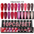 10/12PCS/SET Cat Magnetic Gel Nail Polish Set 9D Reflective Glitter Gel Semi Permanent UV Gel Soak Off Sparkling Nail Art Kits