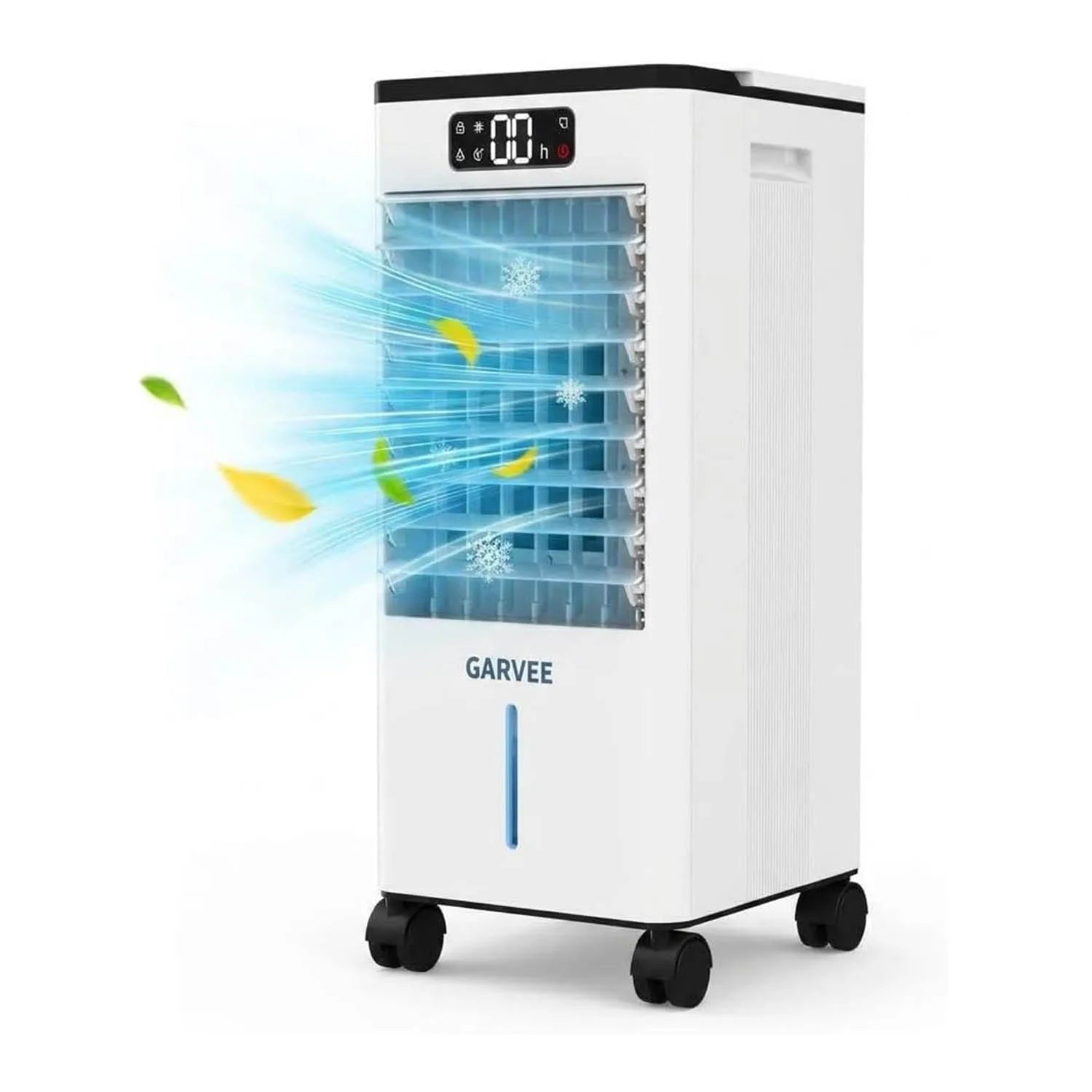 Portable Mobile Cooler Fan 7L Tank 12h Timer 120° Oscillation Fan, Remote Control With Movable Wheels for Bedroom Living Room Main image