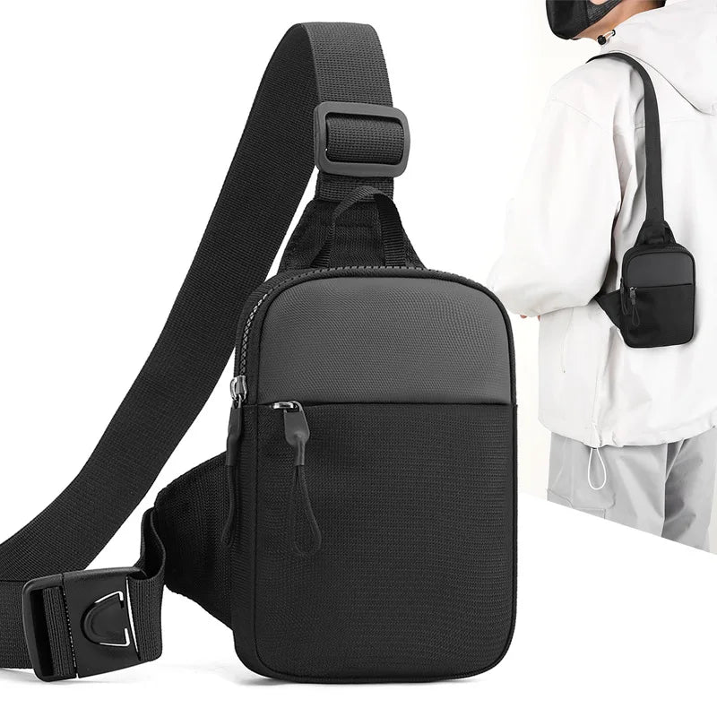 Men Waterproof Sling Chest Pack Fashion Small Black Crossbody Shoulder Zipper Bag Travel Workout Handbag Messanger Bag for Men Image principale du produit