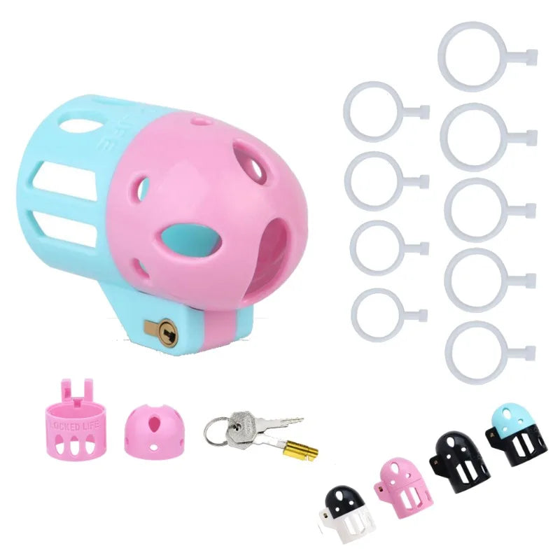 New Ringless Chastity Cage 5 Color Options Male Penis CB Lock Urethral Locking Device Sissy Device Breathable One-Piece Sex Toy Main image