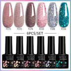 LILYCUTE Nail Gel Polish Set Pink Green Spring DIY Nail Art Design Long Lasting Soak Off UV Gel Manicure Painting Gel Vernis Kit