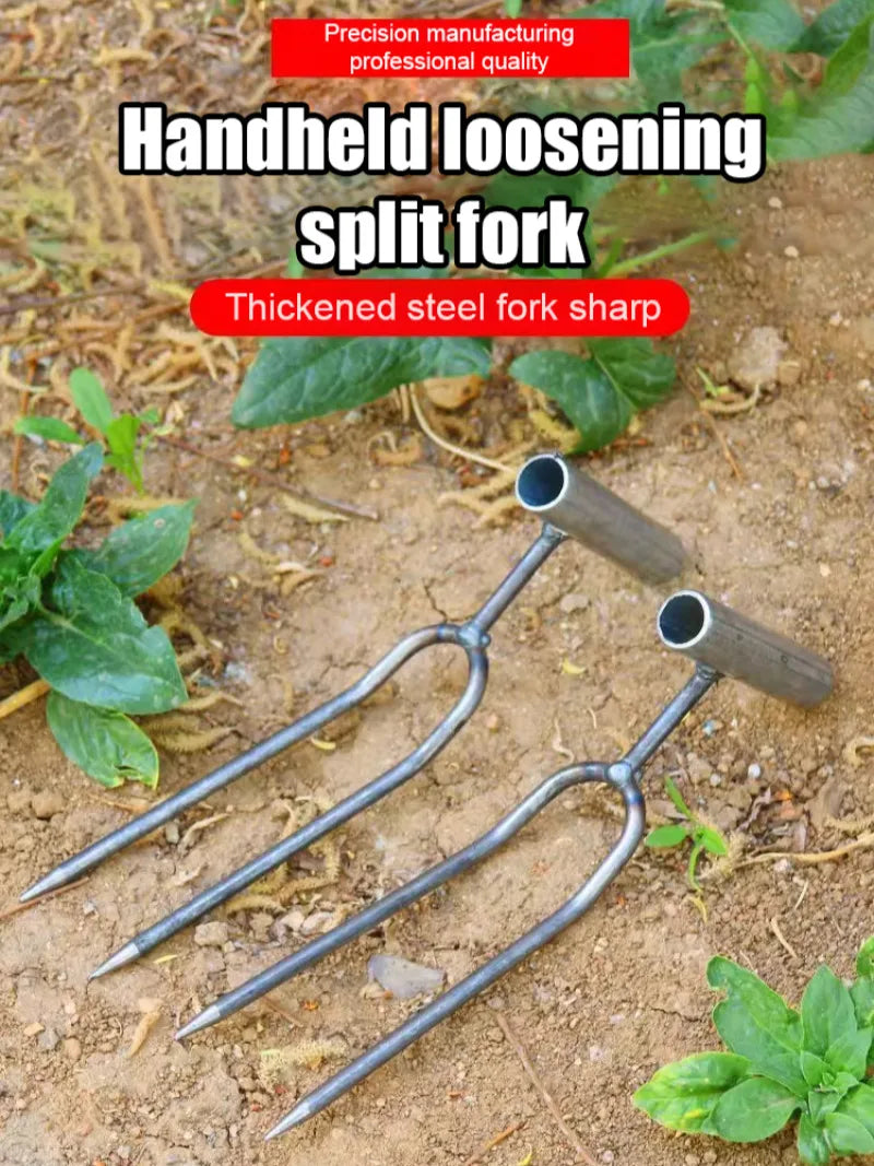 Handheld Adjustable Gardening Two Teeth Fork Stainless steel multifunction Gardening Spade Fork