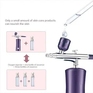 Nano Spray & Oxygen Infusion Facial Device - Hydrating & Brightening Machine for Home Spa, Portable High Pressure Skin Care Tool