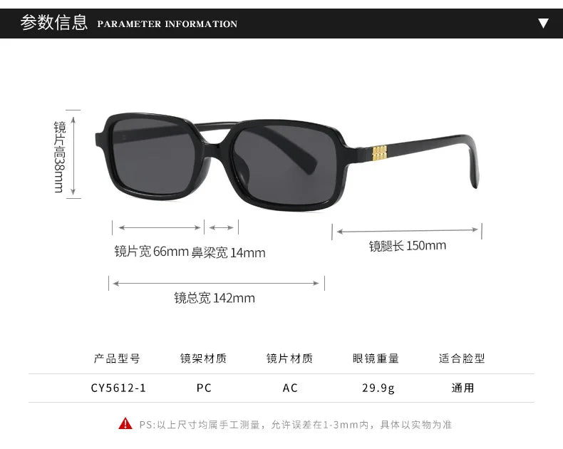 Luxurious Rectangle Sunglasses Women Oval Vintage Brand Designer Square Sun Glasses Men Shades Female Eyewear