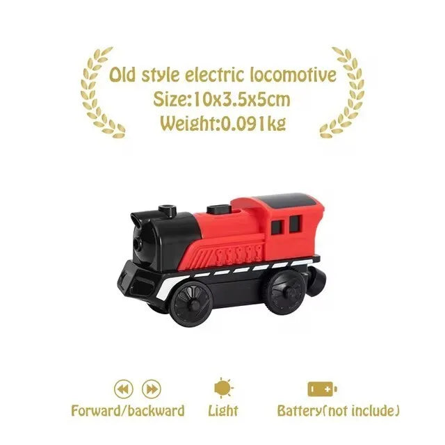 Magnetic Train Toys Electric Car Locomotive Diecast Slot Wooden Railway Accessories fit for Brand Wooden Tracks Kids Toys