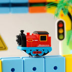 Magnetic Electric Train Car Locomotive Wooden Track Slot Diecast Railway With Two Carriages Train Wood Kid Toy Biro Track