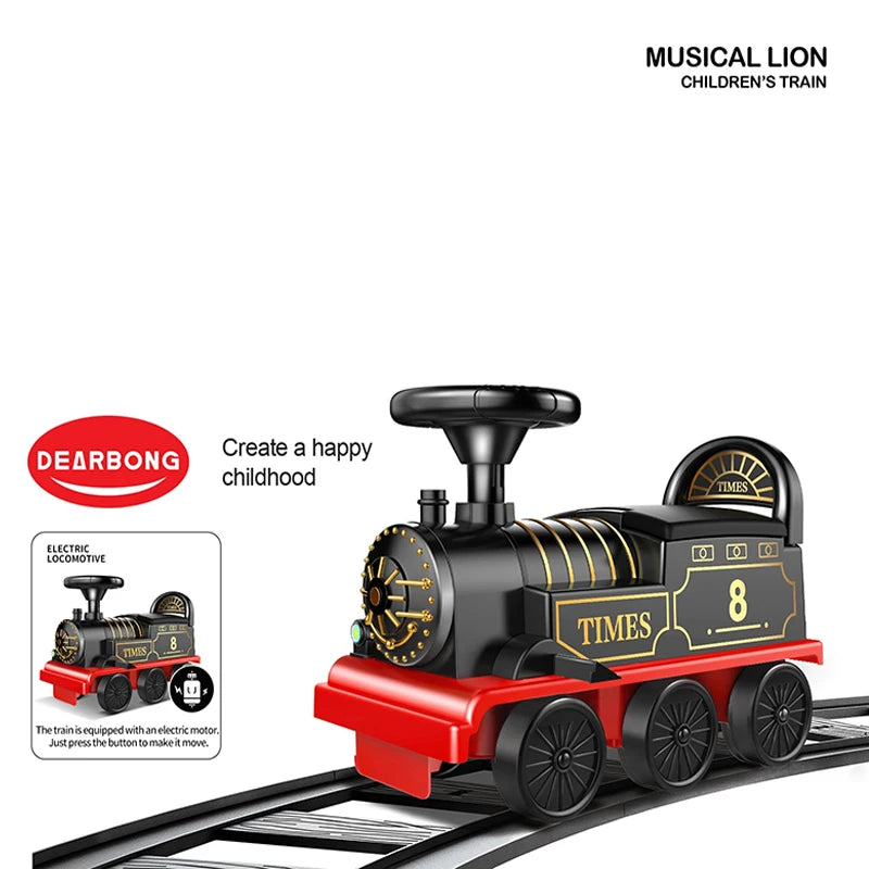 Kids Train Riding Toy Ailway Classical Electric Model Can Carry A Small Train Rail Car Children's Baby Walker Stroller Toys Boys